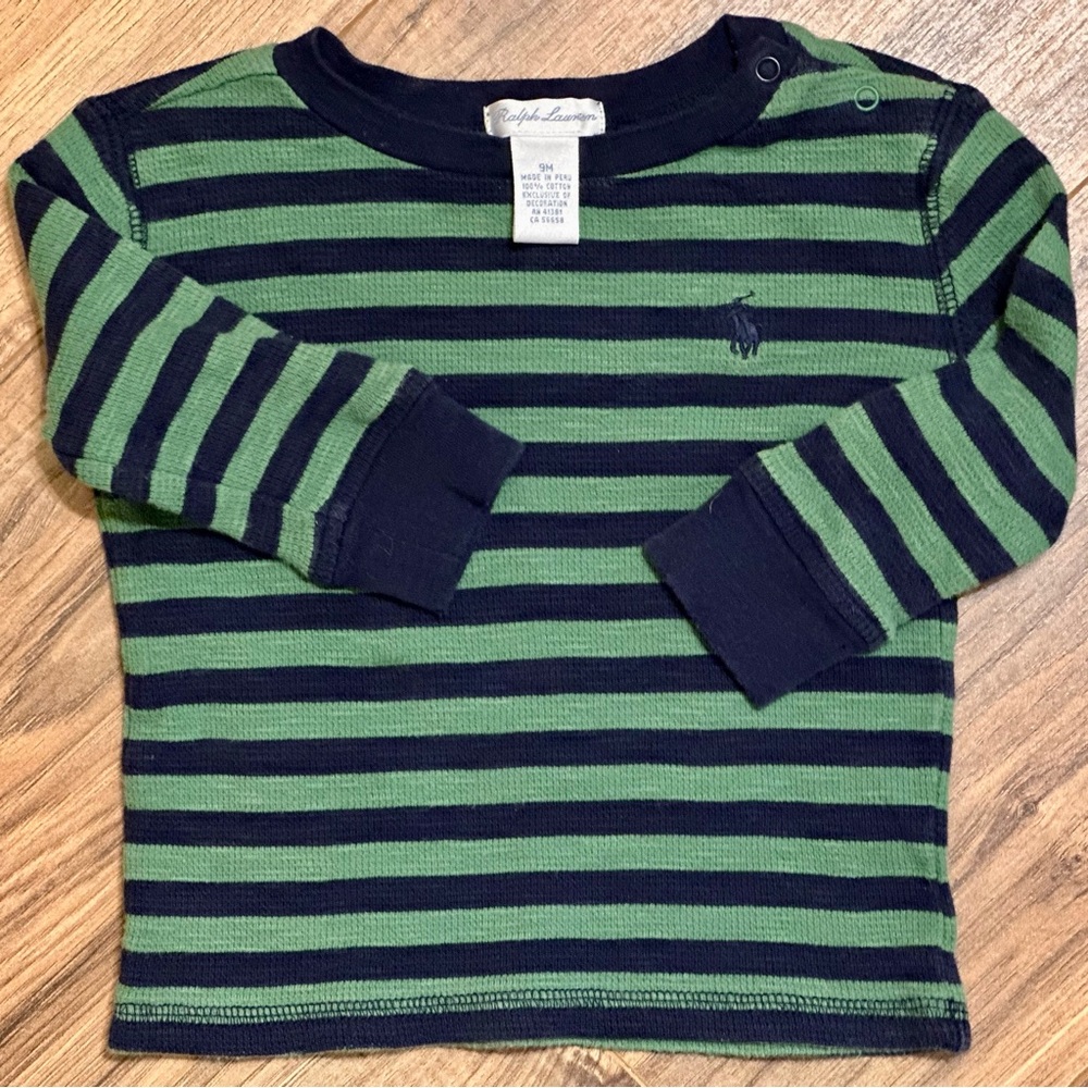 EXCELLENT CONDITION Ralph Lauren Baby Boy Stripe Sweater - Size 9 Months